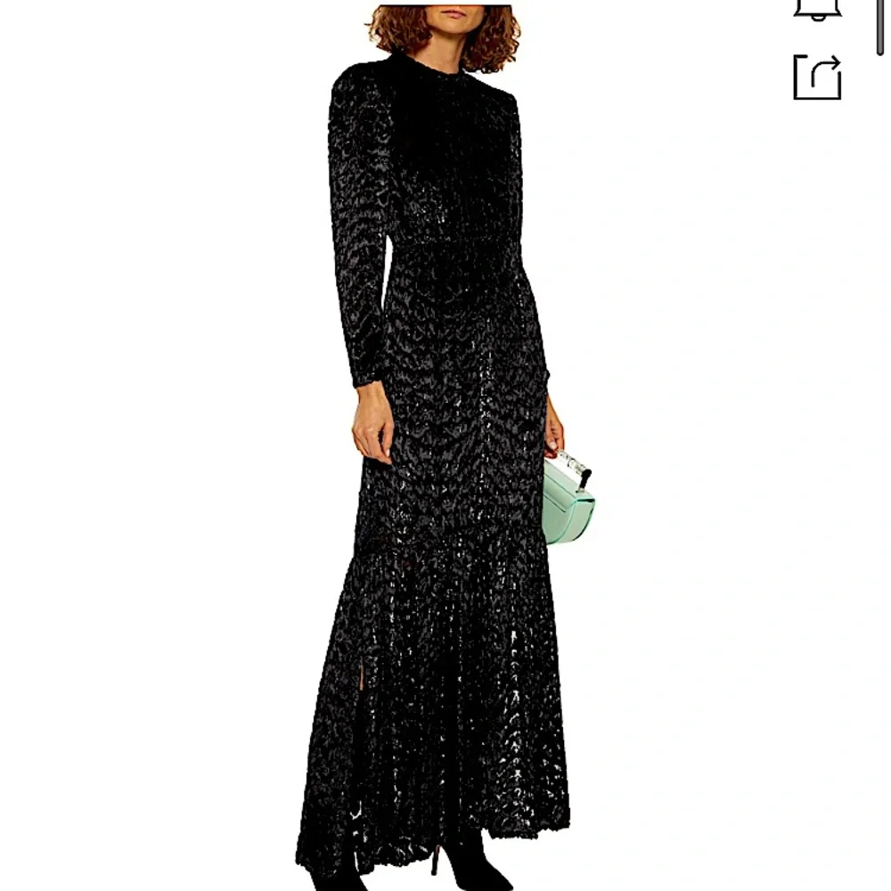 A.L.C. Black Lace Long Sleeve Maxi Dress - Picture 2 of 10